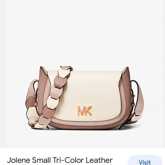 Authentic Jolene Small Tri-Color Leather Saddle Bag - Picture 2 of 6